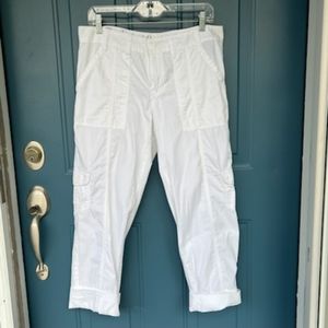 CALVIN KLEIN JEANS CAPRI COASTAL GRANNY PANTS WHITE SIZE 8